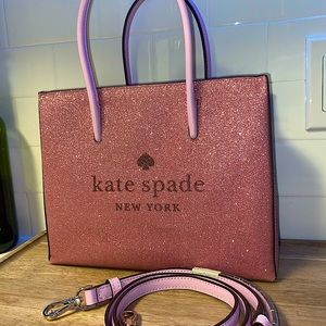 💕 NWOT Kate Spade Pink Glitter Shopper Bag 💕